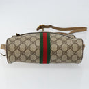 GUCCI GG Supreme Web Sherry Line Bag PVC Beige Gold 56 02 004 Auth 145876-9