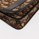 Christian Dior Trotter Canvas Chain Shoulder Bag Brown Gold Auth 145878-14