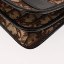 Christian Dior Trotter Canvas Chain Shoulder Bag Brown Gold Auth 145878-15
