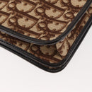 Christian Dior Trotter Canvas Chain Shoulder Bag Brown Gold Auth 145878-16