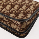 Christian Dior Trotter Canvas Chain Shoulder Bag Brown Gold Auth 145878-17