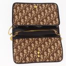 Christian Dior Trotter Canvas Chain Shoulder Bag Brown Gold Auth 145878-10