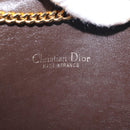 Christian Dior Trotter Canvas Chain Shoulder Bag Brown Gold Auth 145878-18