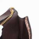 Christian Dior Trotter Canvas Chain Shoulder Bag Brown Gold Auth 145878-19