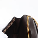 Christian Dior Trotter Canvas Chain Shoulder Bag Brown Gold Auth 145878-20