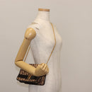 Christian Dior Trotter Canvas Chain Shoulder Bag Brown Gold Auth 145878-21