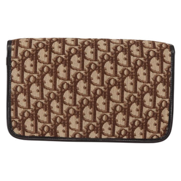 Christian Dior Trotter Canvas Chain Shoulder Bag Brown Gold Auth 145878 - 0