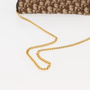 Christian Dior Trotter Canvas Chain Shoulder Bag Brown Gold Auth 145878-7