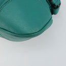 Salvatore Ferragamo Gancini Shoulder Bag Leather Green Silver Auth 145879-9