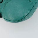 Salvatore Ferragamo Gancini Shoulder Bag Leather Green Silver Auth 145879-14