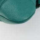 Salvatore Ferragamo Gancini Shoulder Bag Leather Green Silver Auth 145879-15