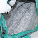 Salvatore Ferragamo Gancini Shoulder Bag Leather Green Silver Auth 145879-10