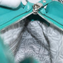 Salvatore Ferragamo Gancini Shoulder Bag Leather Green Silver Auth 145879-21