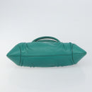 Salvatore Ferragamo Gancini Shoulder Bag Leather Green Silver Auth 145879-5