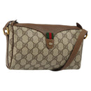 GUCCI GG Supreme Web Sherry Line Bag PVC Beige Gold 89 02 018 Auth 145882-1