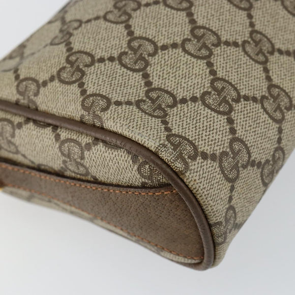 GUCCI GG Supreme Web Sherry Line Bag PVC Beige Gold 89 02 018 Auth 145882