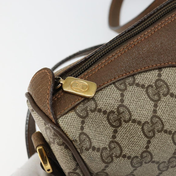 GUCCI GG Supreme Web Sherry Line Bag PVC Beige Gold 89 02 018 Auth 145882