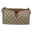 GUCCI GG Supreme Web Sherry Line Bag PVC Beige Gold 89 02 018 Auth 145882-13