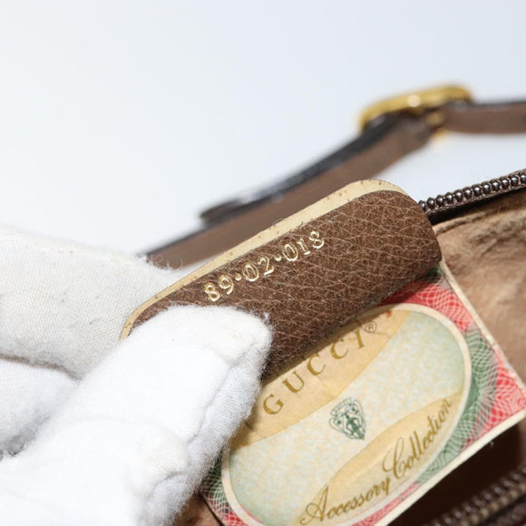 GUCCI GG Supreme Web Sherry Line Bag PVC Beige Gold 89 02 018 Auth 145882