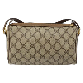 GUCCI GG Supreme Web Sherry Line Bag PVC Beige Gold 89 02 018 Auth 145882 - 0