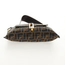 FENDI Zucca Canvas Mamma Baguette Shoulder Bag Black Brown gold Auth 145885V-10