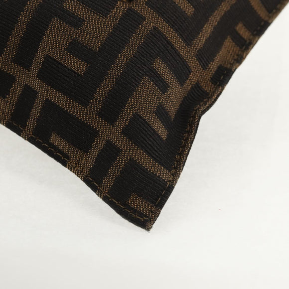 FENDI Zucca Canvas Mamma Baguette Shoulder Bag Black Brown gold Auth 145885V