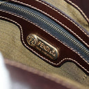 FENDI Zucca Canvas Mamma Baguette Shoulder Bag Black Brown gold Auth 145885V-18