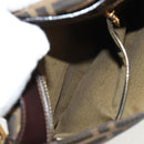 FENDI Zucca Canvas Mamma Baguette Shoulder Bag Black Brown gold Auth 145885V-22