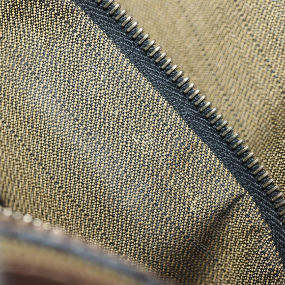 FENDI Zucca Canvas Mamma Baguette Shoulder Bag Black Brown gold Auth 145885V