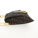 FENDI Zucca Canvas Mamma Baguette Shoulder Bag Black Brown gold Auth 145885V-4