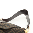 FENDI Zucca Canvas Mamma Baguette Shoulder Bag Black Brown gold Auth 145885V-9