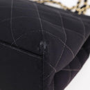 CHANEL Matelasse Chain Shoulder Bag Nylon Black Gold CC Auth 145886-15