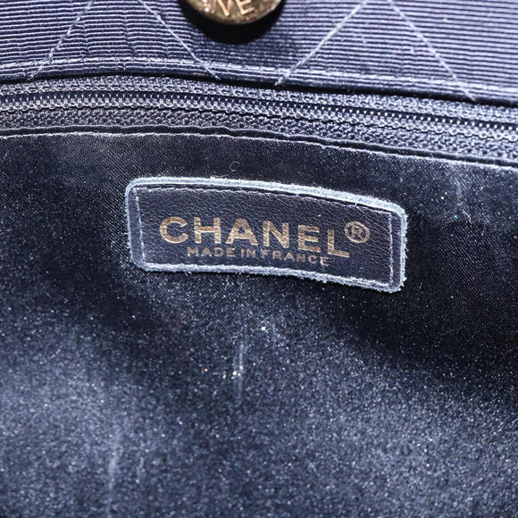 CHANEL Matelasse Chain Shoulder Bag Nylon Black Gold CC Auth 145886