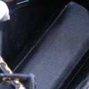 CHANEL Matelasse Chain Shoulder Bag Nylon Black Gold CC Auth 145886-11