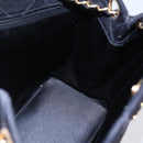 CHANEL Matelasse Chain Shoulder Bag Nylon Black Gold CC Auth 145886-18
