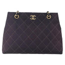 CHANEL Matelasse Chain Shoulder Bag Nylon Black Gold CC Auth 145886-13