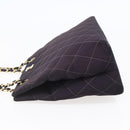 CHANEL Matelasse Chain Shoulder Bag Nylon Black Gold CC Auth 145886-3