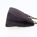 CHANEL Matelasse Chain Shoulder Bag Nylon Black Gold CC Auth 145886-4