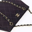 CHANEL Matelasse Chain Shoulder Bag Nylon Black Gold CC Auth 145886-6