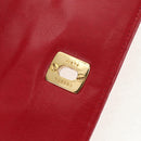 CHANEL Matelasse Chain Shoulder Bag Lamb Skin Red Gold CC Auth 145887A-9