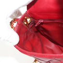 CHANEL Matelasse Chain Shoulder Bag Lamb Skin Red Gold CC Auth 145887A-24