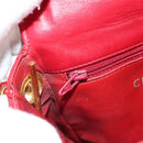 CHANEL Matelasse Chain Shoulder Bag Lamb Skin Red Gold CC Auth 145887A-25
