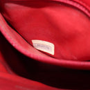 CHANEL Matelasse Chain Shoulder Bag Lamb Skin Red Gold CC Auth 145887A-11