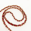 CHANEL Matelasse Chain Shoulder Bag Lamb Skin Red Gold CC Auth 145887A-15