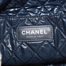 CHANEL COCO Mark Tote Bag Nylon Navy Gray CC Auth 145888A-19