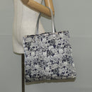 CHANEL COCO Mark Tote Bag Nylon Navy Gray CC Auth 145888A-23