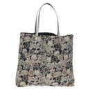 CHANEL COCO Mark Tote Bag Nylon Navy Gray CC Auth 145888A-2