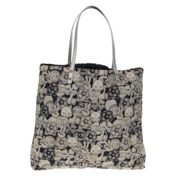 CHANEL COCO Mark Tote Bag Nylon Navy Gray CC Auth 145888V - 0