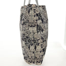 CHANEL COCO Mark Tote Bag Nylon Navy Gray CC Auth 145888A-3