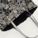 CHANEL COCO Mark Tote Bag Nylon Navy Gray CC Auth 145888A-6